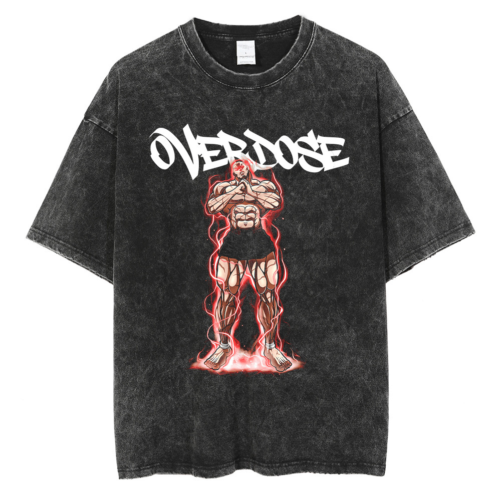Japanese anime proprint tshirt menHed Black T Shirt Summer