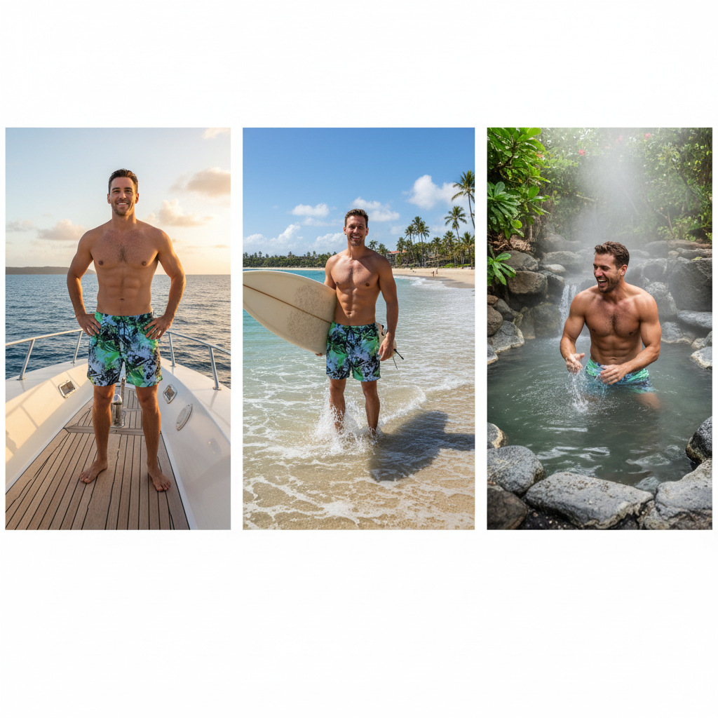 Quick Drying Men's Swim Trunks Casual Beach Shorts With Mesh Lining_voghion.com