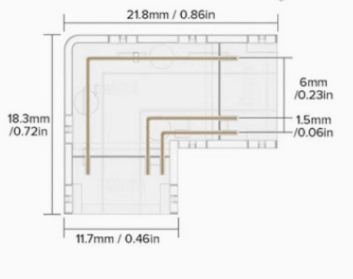 Conector de cinta de lámpara cob mini hebilla de cristal tipo L sin zona oscura conector sin soldadura 5mm 8mm correa de lámpara conector sin soldadura