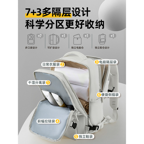 Cross-border new backpack travel backpack for men and women, large-capacity short-distance travel, lightweight luggage bag, fashionable wholesale