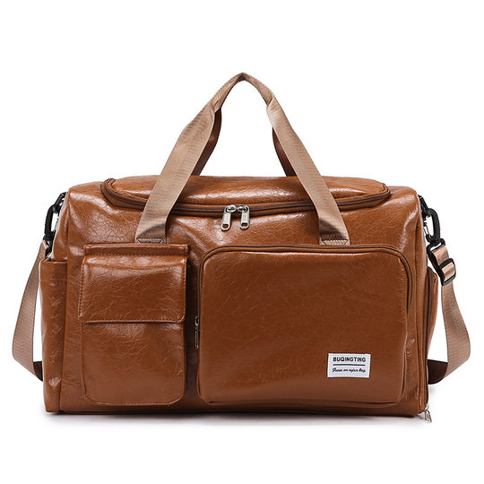 New Retro Style PU Travel Bag Large Capacity Portable Men's Travel Luggage Bag Leisure Sports Gym Fitness Bag
