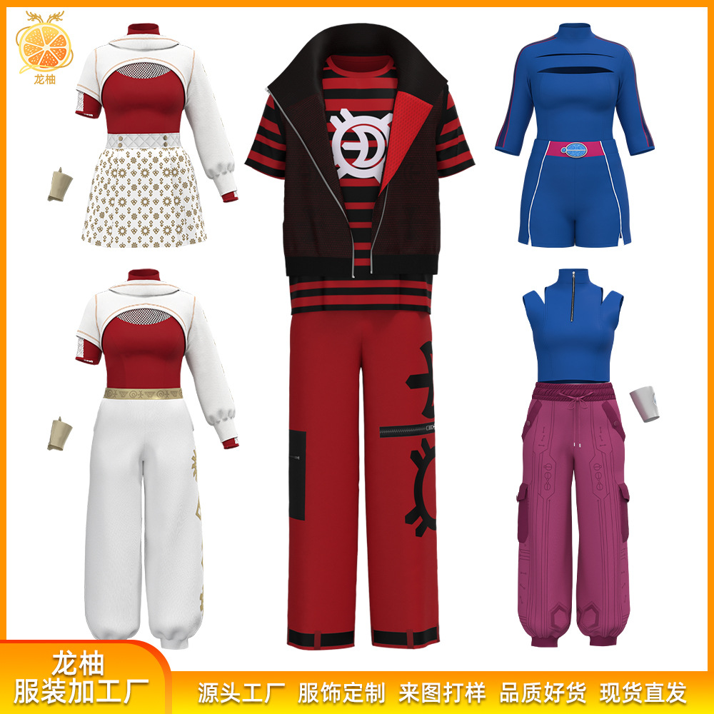 New Zombie High School 4 Halloween Stage Performance Costume Role-Playing Cosplay Outfit Gothic Punk Retro