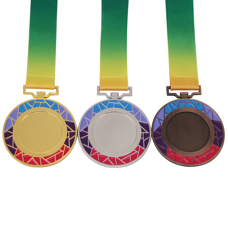 Nueva medalla para colgar, pintura con gradiente de arco iris, medalla de oro, premio, medalla de metal, medalla de bronce