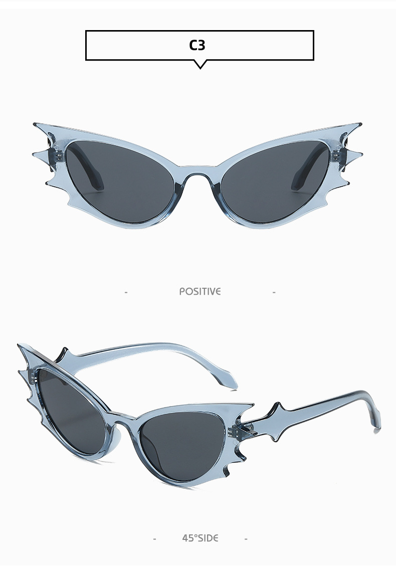 50g Weight Full Frame Glasses Structure Sunglasses Classification PC, UV400 Protection Lens Material Special-Shaped Mirror Glasses Style Outdoor, Party Occasion Geometric Pattern All Seasons Season Women's Gender Novelty, Streetwear Style Novelty Streetwear Geometric PC UV400 Protection Special-Shaped Mirror Full Frame Women's Sunglasses 11