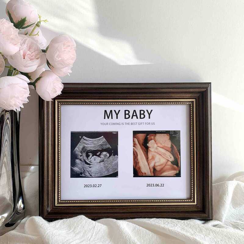 Baby's Four-Dimensional Photo Frame Pregnancy NT B- Ultrasound Print to Make Frame Baby's Birth Gift Commemorative Photo