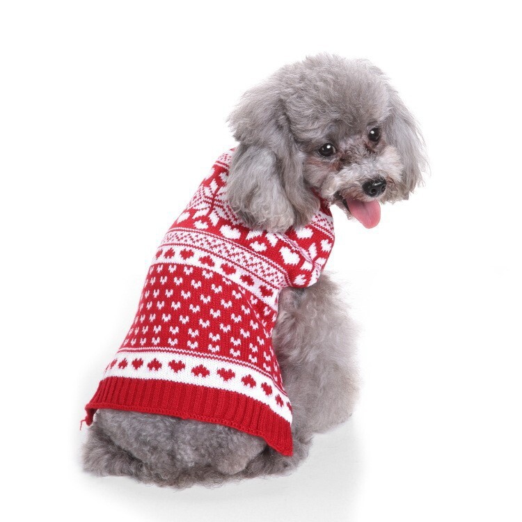 犬服 秋冬 ニットセーター タートルネック 暖かいペット服 子犬セーター クリスマス犬セーター|undefined