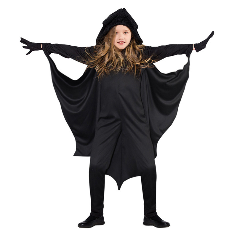 2025 新しいハロウィン子供衣装コウモリマントマントキャットウーマン服パーティーコスプレ衣装|undefined