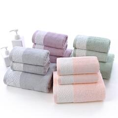 廠家跨境批發竹纖維提花毛巾浴巾三件套禮盒套裝公司福利禮品贈品