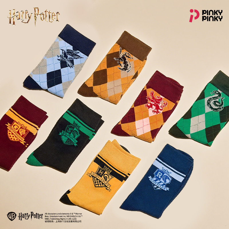Authentic Harry Potter Socks, Retro Mid-Calf Socks, Jk School Style, Children's Student Gryffindor Merchandise, Cross-Border