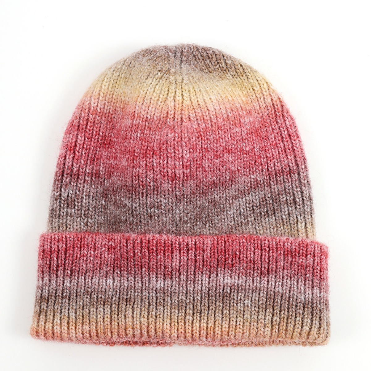 Nuevo Otoño e Invierno sombrero de punto teñido de punto sombrero de lana estilo coreano ins hip hop calle gradiente melón sombrero de cuero piso sombrero principal moda
