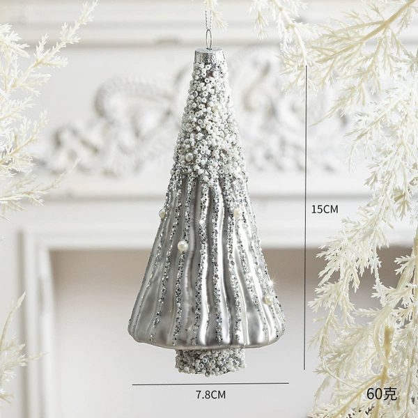 Silver Christmas tree glass pendant beads will fall off