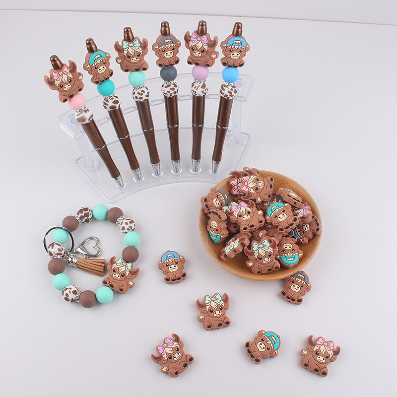 Nuevo estilo Yak Brothers cuentas de silicona dibujos animados cuentas sueltas joyas red creativa cadena de teléfono rojo di cuentas bolígrafo