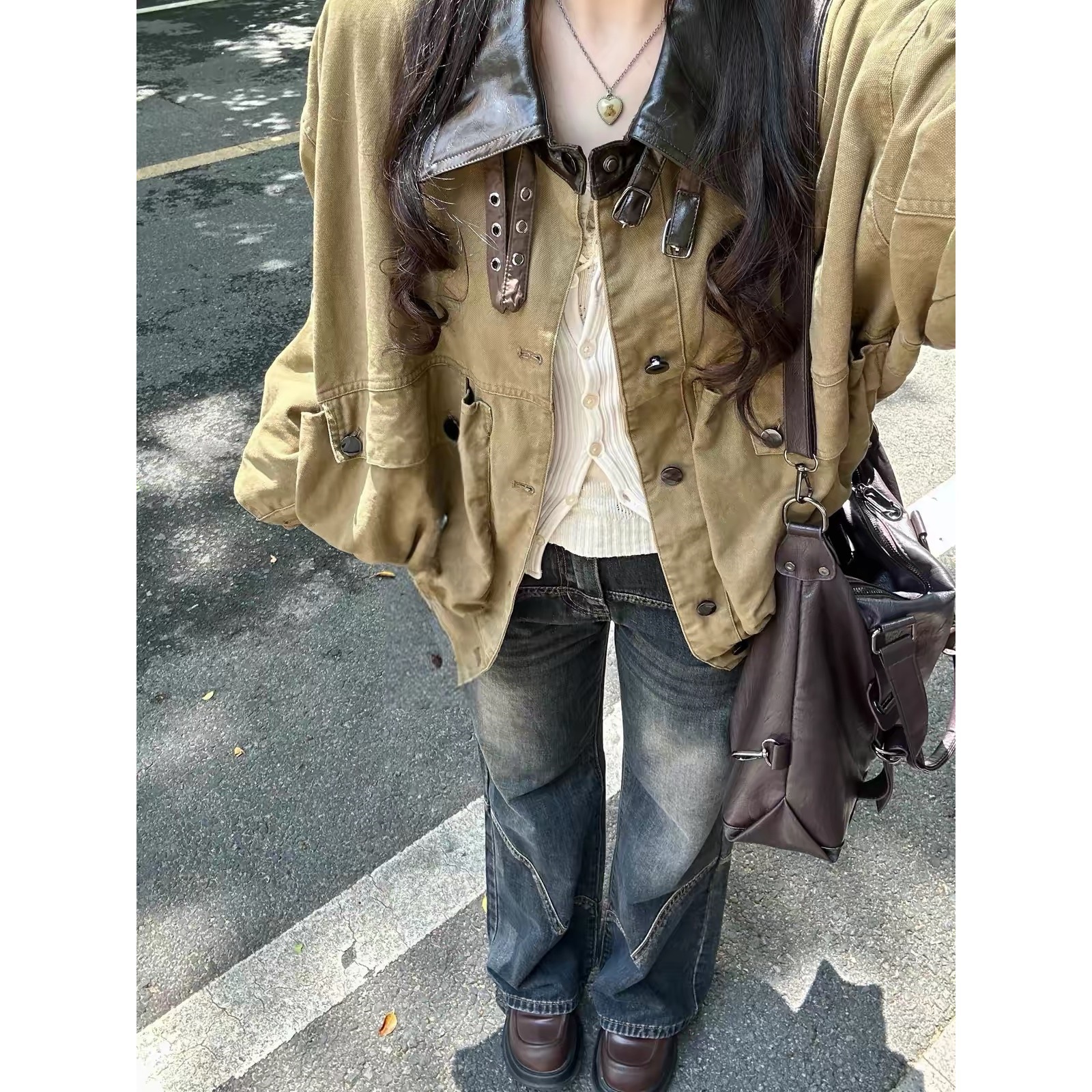 现货原版质量 外套女2026新款春秋季复古设计感小众百搭情侣夹克