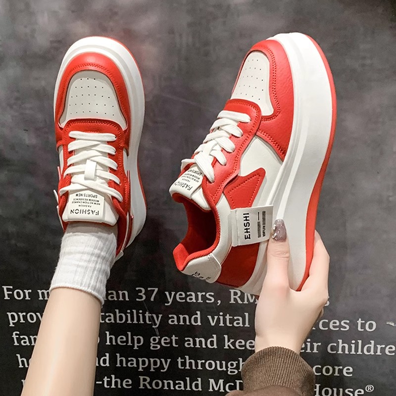 Damen Freizeitschuhe Rot Vielseitige Sportliche Modeschuhe_voghion.com
