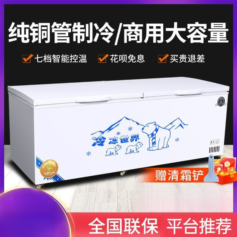 Freezer Refrigeration and Freezing Commercial Cold Chain Large-Capacity Copper Tube Horizontal Energy-Saving Freezer Single Temperature Double Temperature Refrigerator Refrigerator