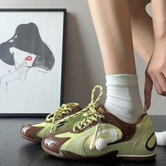 小众赛车鞋内增高德训鞋子女2025新款爆款网面透气休闲轻便运动鞋