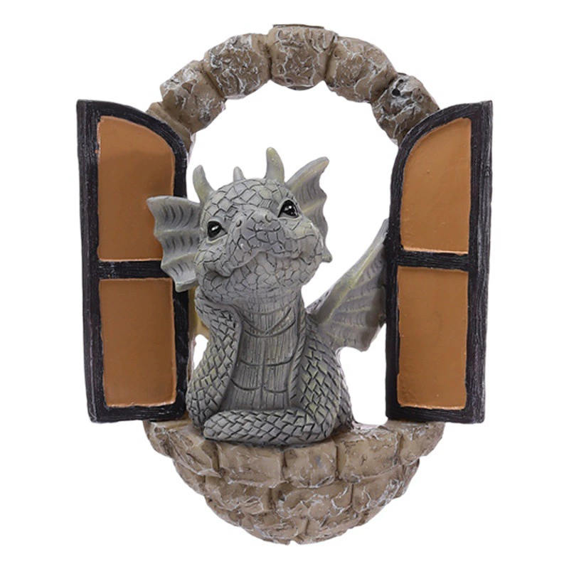 Новое милое маленькое украшение дракона на балконе динозавр открытая дверь украшения сада Смола ремесла украшения Статуя