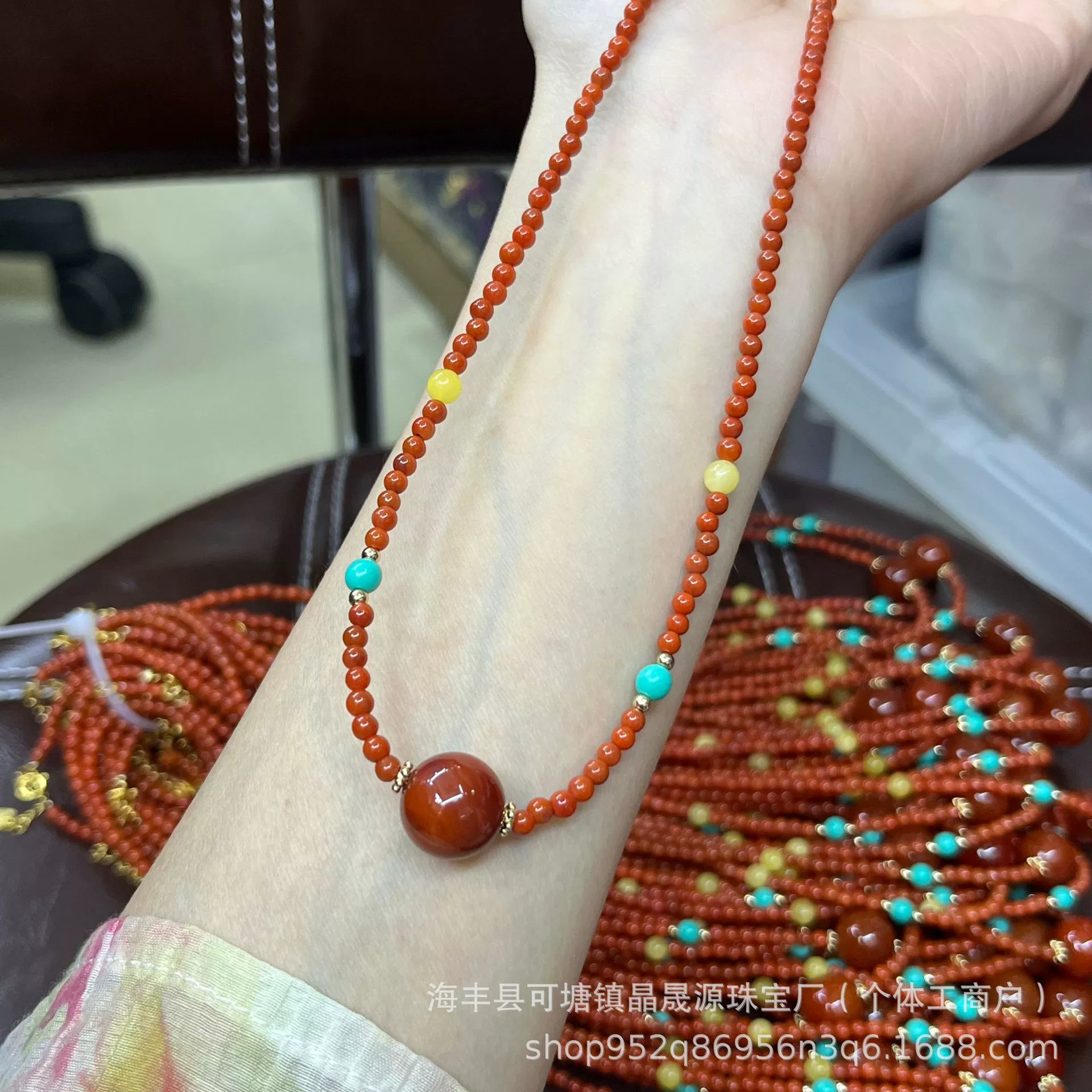 Оригинальный дизайн натуральный Баошань Южный Красный Агат Ожерелье
