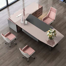 新款烤漆老板桌女总裁桌时尚经理桌主管桌现代简约办公家具大班台