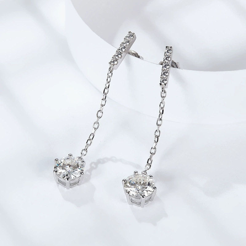 Earrings, light luxury style, silver 925 sample