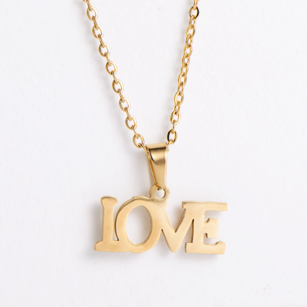 Simple Letters Clavicle Chain Earrings Set Wholesale Nihaojewelry display picture 4