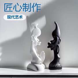 非洲情侣人像北欧家居酒柜树脂装饰现代客厅创意摆件工艺品匠心