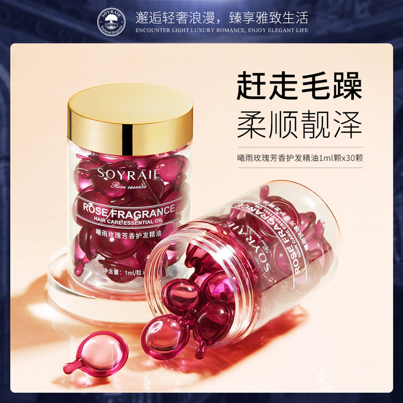 Fragrant hair oil contains rose