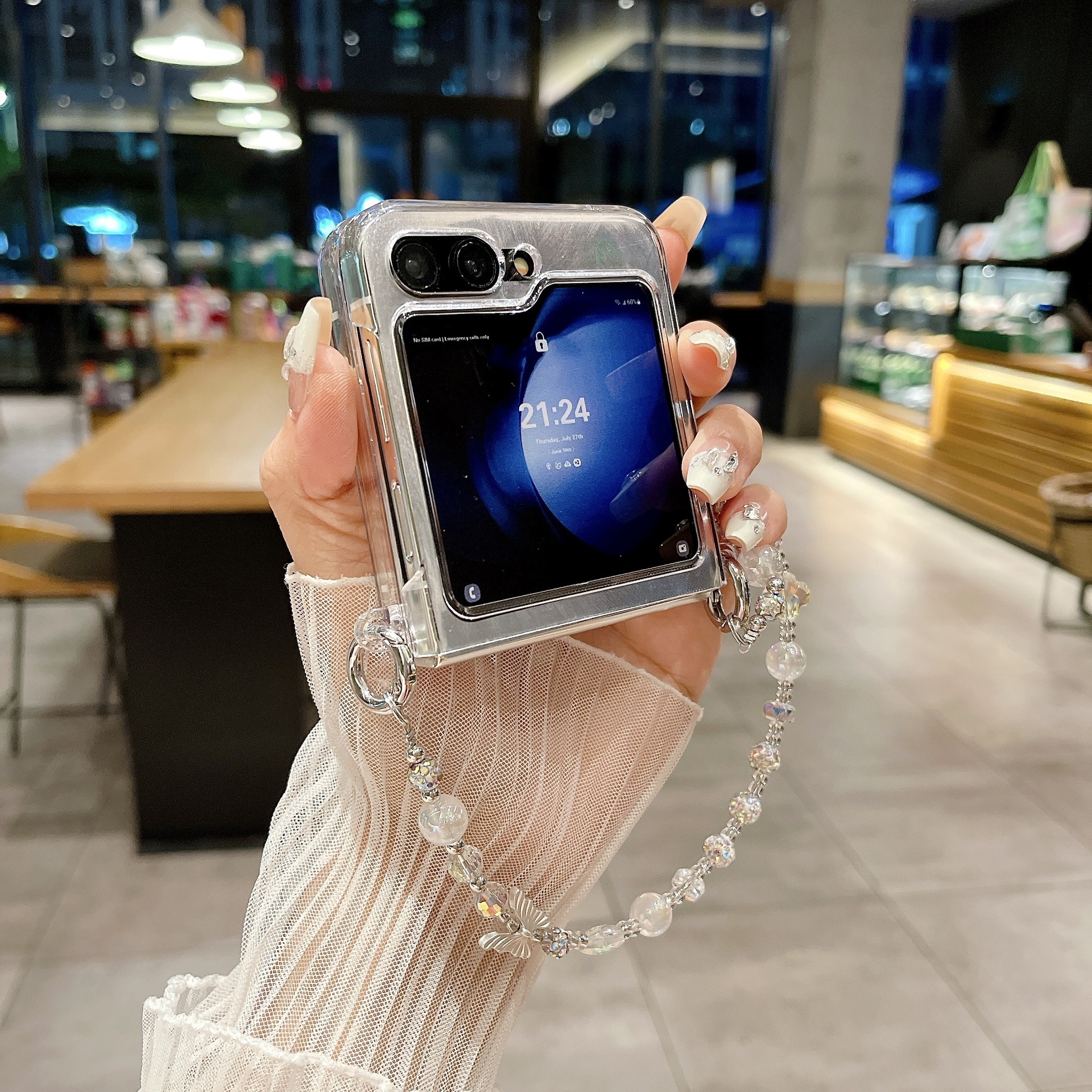 For Samsung Galaxy Z Flip5 Phone Case Feather Yarn Stereo Butterfly Zflip4/3 Folding Screen Saver Cover_voghion.com