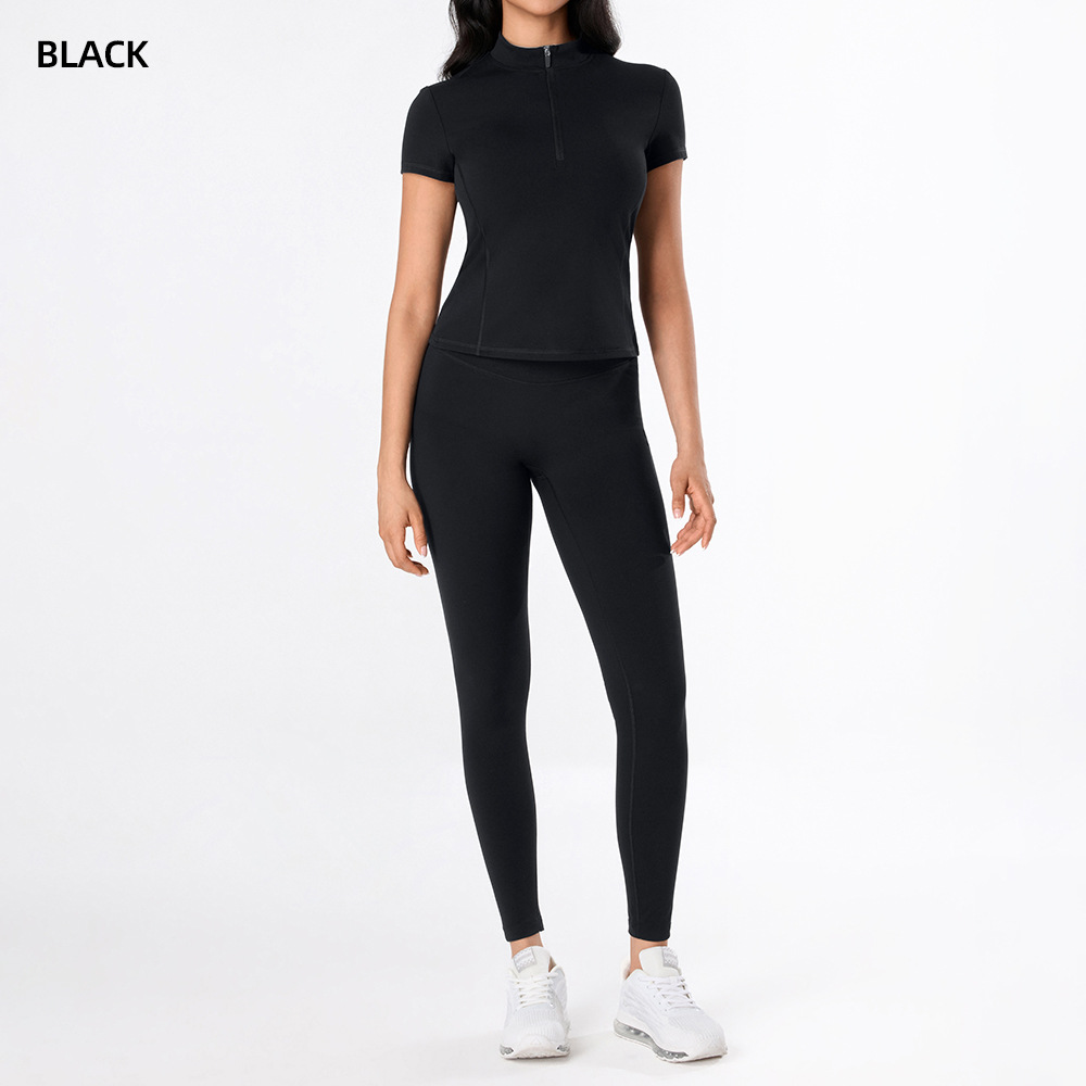 Yoga desnudo chaleco de mujer nuevo cintura alta hip running pantalones de entrenamiento elástico ajuste conjunto de ropa de entrenamiento