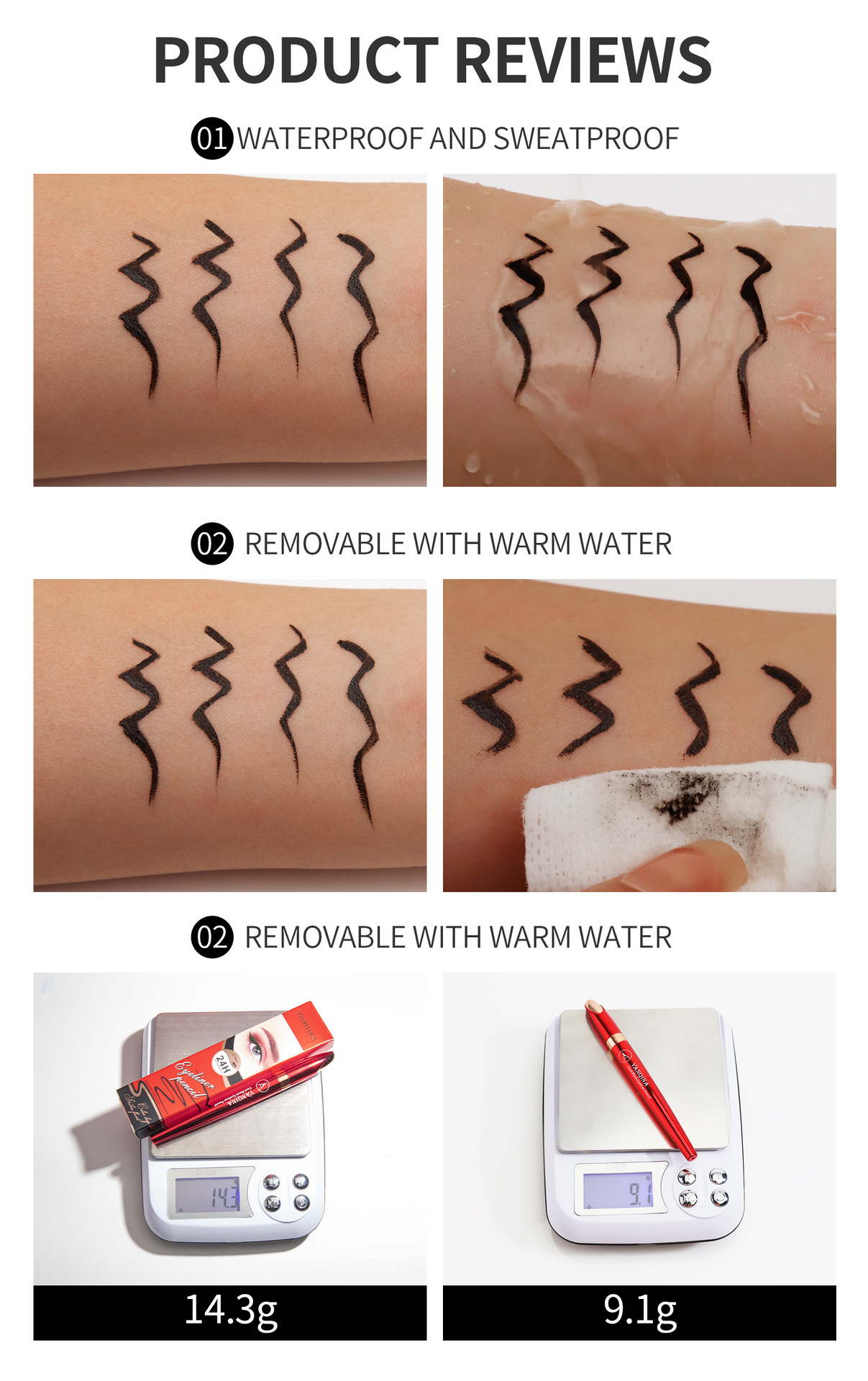 YANQINA 24H Quick-drying waterproof Eyeliner Pen, Eyeliner Ultra-fine liquid eyeliner pen, Cross-border makeup undefined