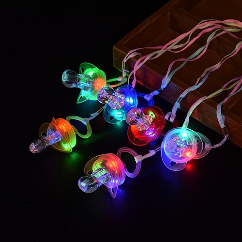 Cross-border Amazon best-selling glowing pacifier LED flashing whistle light disco night club party performance gift