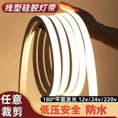 led柔性硅胶灯带软套管12v24低压防水嵌入式线形灯带氛围灯可弯曲