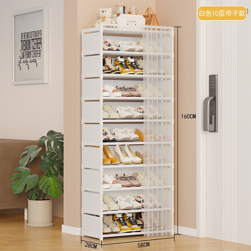 Estantes de zapatos simples de almacenamiento de puerta doméstica hermoso interior a prueba de polvo multicapa de gran capacidad gabinete de zapatos comercio exterior explosión al por mayor image 25