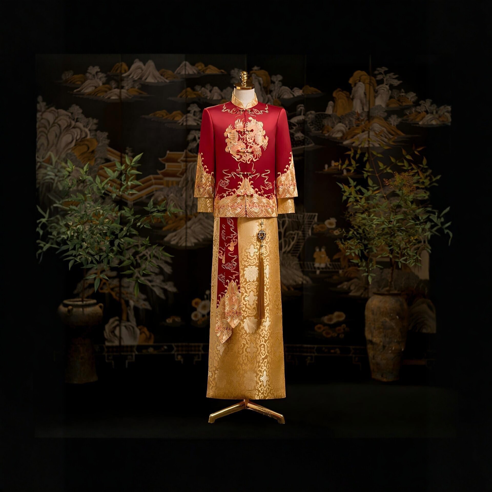 Men's Xiuhe suit, groom's Chinese-style wedding attire, dragon and phoenix embroidery, toast suit, Tang suit wedding dress, 2026 new model