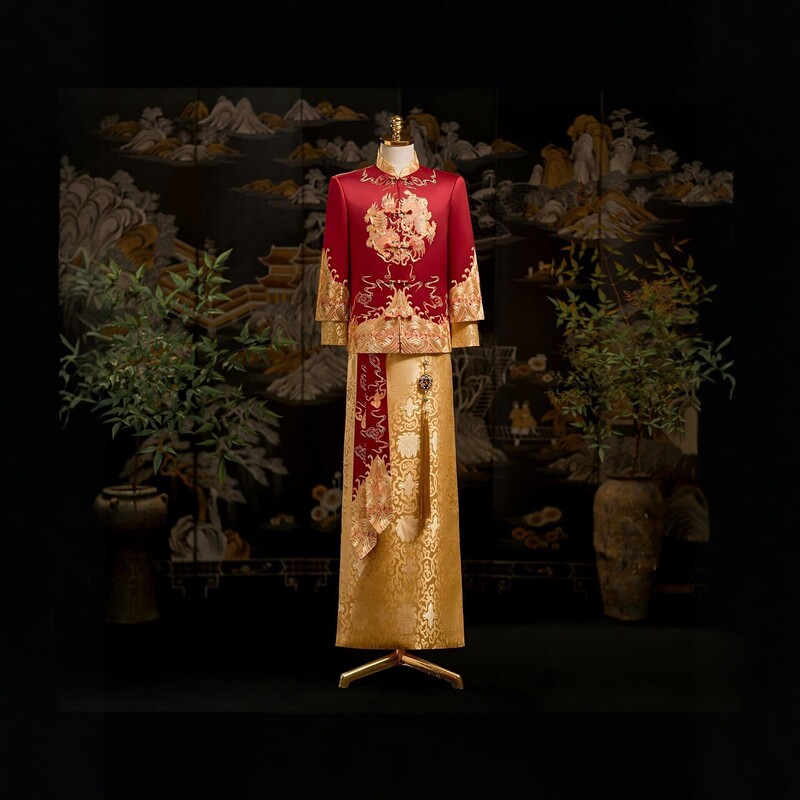 Men's Xiuhe suit, groom's Chinese-style wedding attire, dragon and phoenix embroidery, toast suit, Tang suit wedding dress, 2026 new model Men's Xiuhe suit, groom's Chinese-style wedding attire, dragon and phoenix embroidery, toast suit, Tang suit wedding dress, 2026 new model