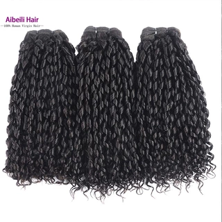 pixie  curly hair Bundles 12A真人接发女士发帘14-24寸100克/条