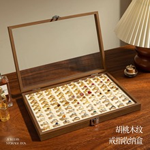 戒指收纳盒木质首饰收纳盒大容量高级感绒布托盘夜市摆摊首饰箱
