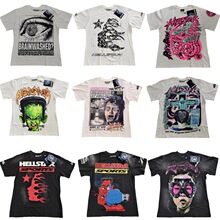 跨境潮牌 hellstar短袖地狱之星透气欧美明星款水洗做旧T恤男现货