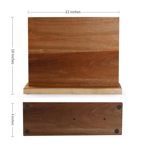 Acacia wood magnetic knife holder double-sided magnetic kitchen knife holder wooden knife storage rack without punching knife storage rack