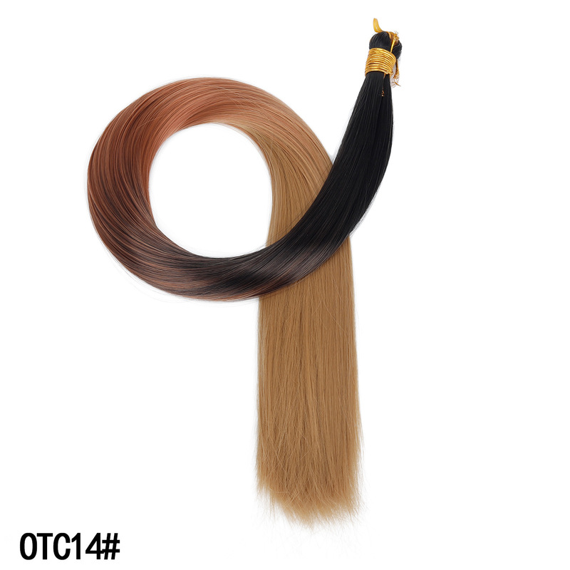 クロスボーダー新しいストレートヘアハンドル 30 インチ 150 グラム化学繊維かつらストレートバルクヘアかつらエクステンション|undefined