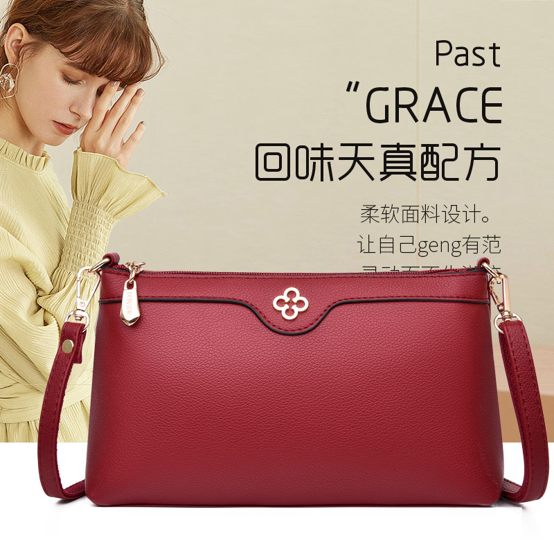 包包女新款韩版时尚仿皮包单肩斜跨小手拿包网红款质感女妈妈包