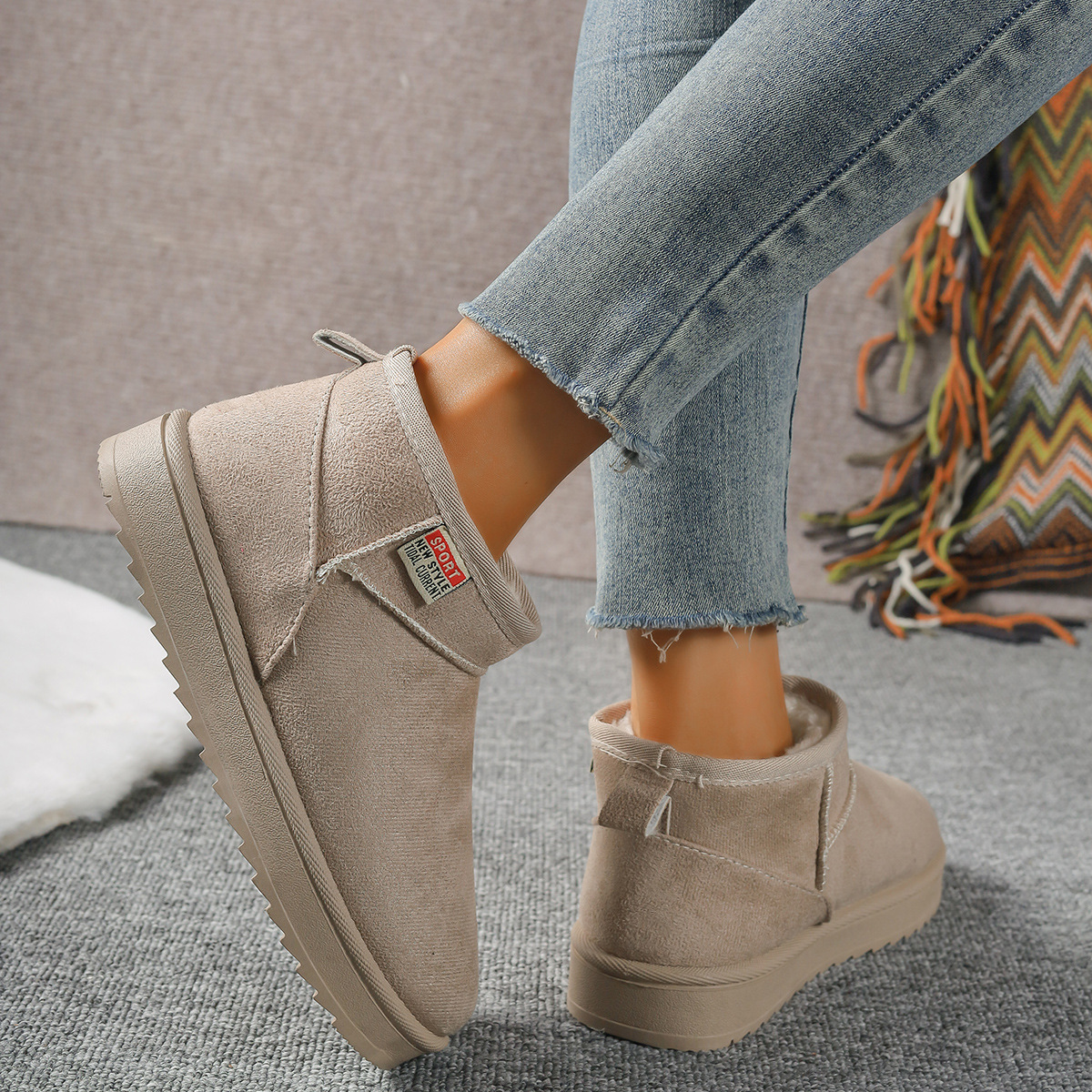 Damernas snökängor med snörning vinterkängor i bomull_voghion.com