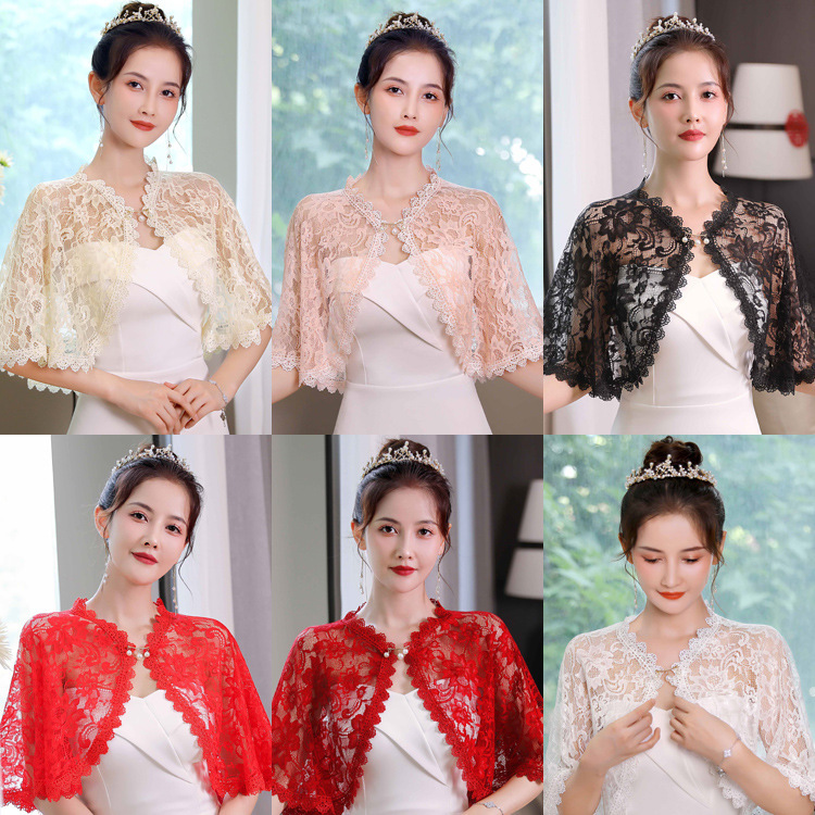 New lace shawl plus size matching wedding dress cheongsam daily anti-DDoS driving performance cloak thin waistcoat New lace shawl plus size matching wedding dress cheongsam daily anti-DDoS driving performance cloak thin waistcoat