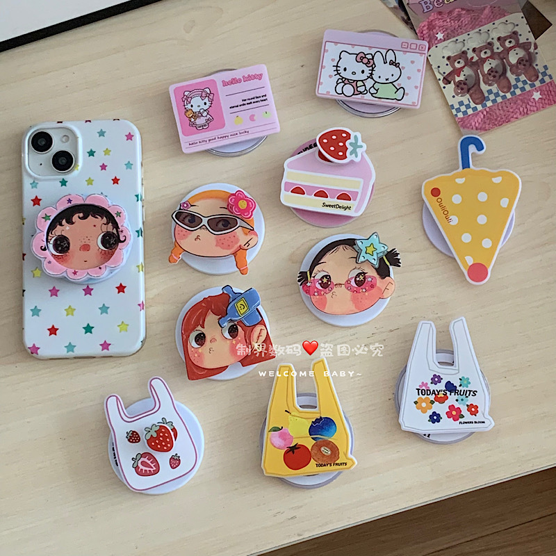New cartoon-style MagSafe magnetic stand with strong suction power, retractable desktop airbag