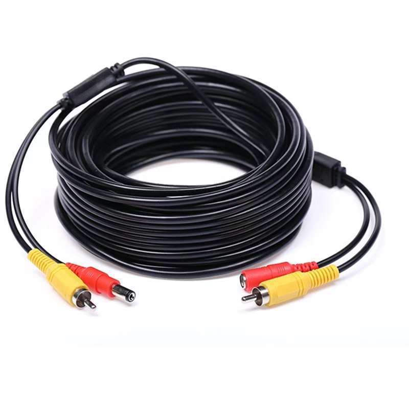 监控摄像机RCA+DC综合一体视频线音频线10米纯铜