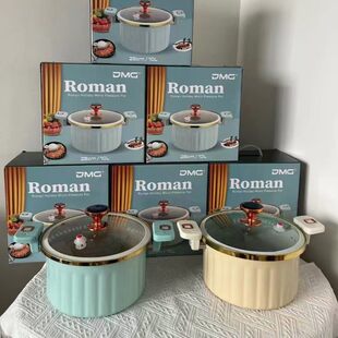 Foreign Trade Roman micro -pressure cooker Household large -capacity Stewed stewed soup, non -sticky double -ear soup pot Roman holiday micro pressure cooker