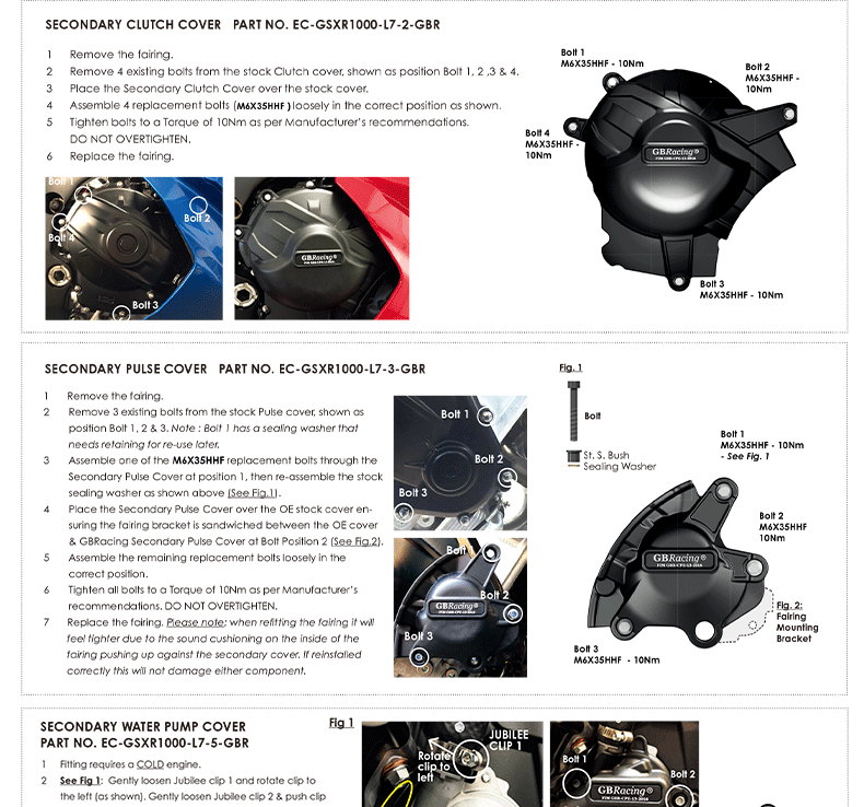 Suitable for Suzuki Gsx-R1000(R) Modified Engine Protective Cover Gbracing Engine Anti-Fall Side Cover Accessories