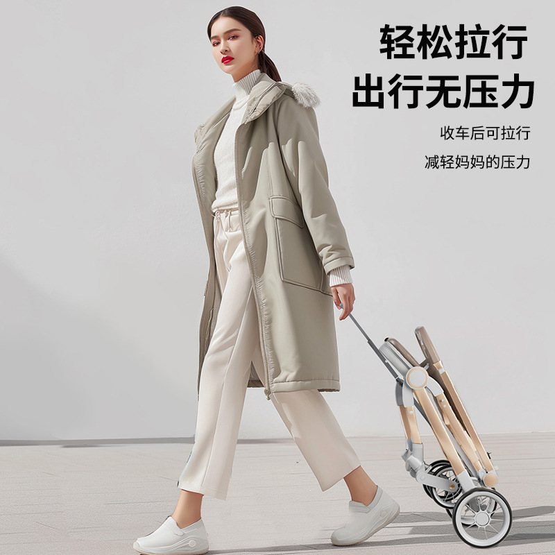 Cochecito de bebé puede sentarse y mentir cochecito de bebé recién nacido simple ultra-ligero cochecito de bebé de un solo clic plegable amortiguador