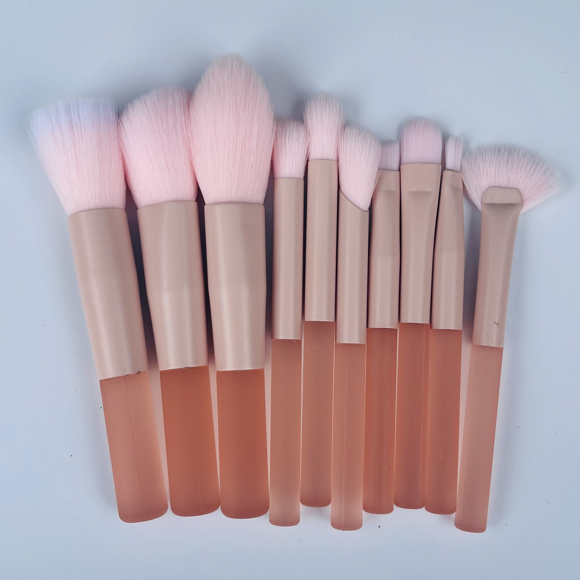 10 mini melocotón Rosa pinceles de maquillaje traje principiante se ruboriza cepillo suelto portátil herramientas de belleza cepillo conjunto