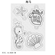 跨境热缩片 收缩片 彩铅手绘DIY手工材料 16款半透明 填色热缩片